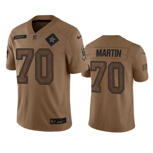 Men%27s Dallas Cowboys #70 Zack Martin 2023 Brown Salute To Service Limited Football Stitched Jersey Dyin->dallas cowboys->NFL Jersey